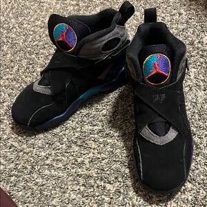 Jordan Kids Sneakers Black with Blue and Purple Accents